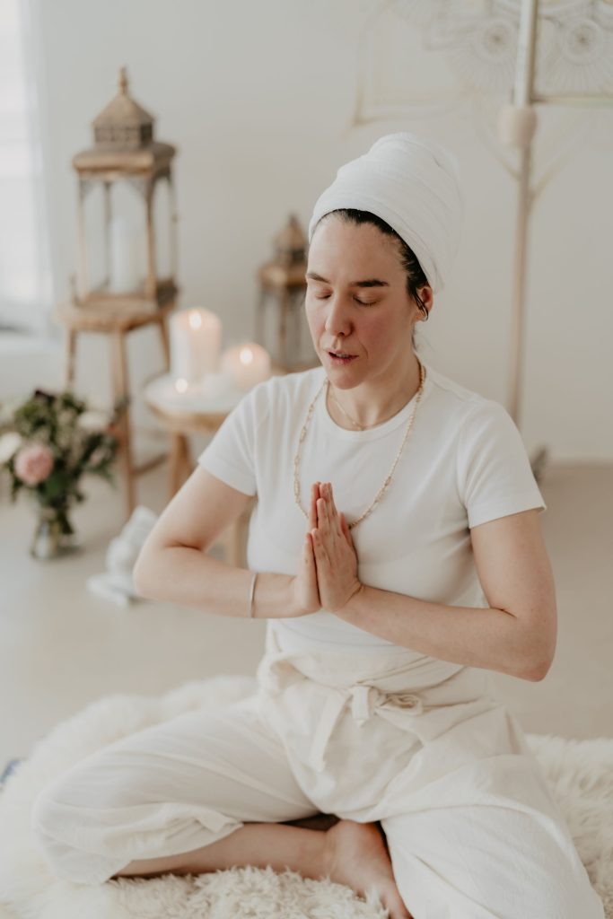 woman teaching kundalini yoga in helsinki finland